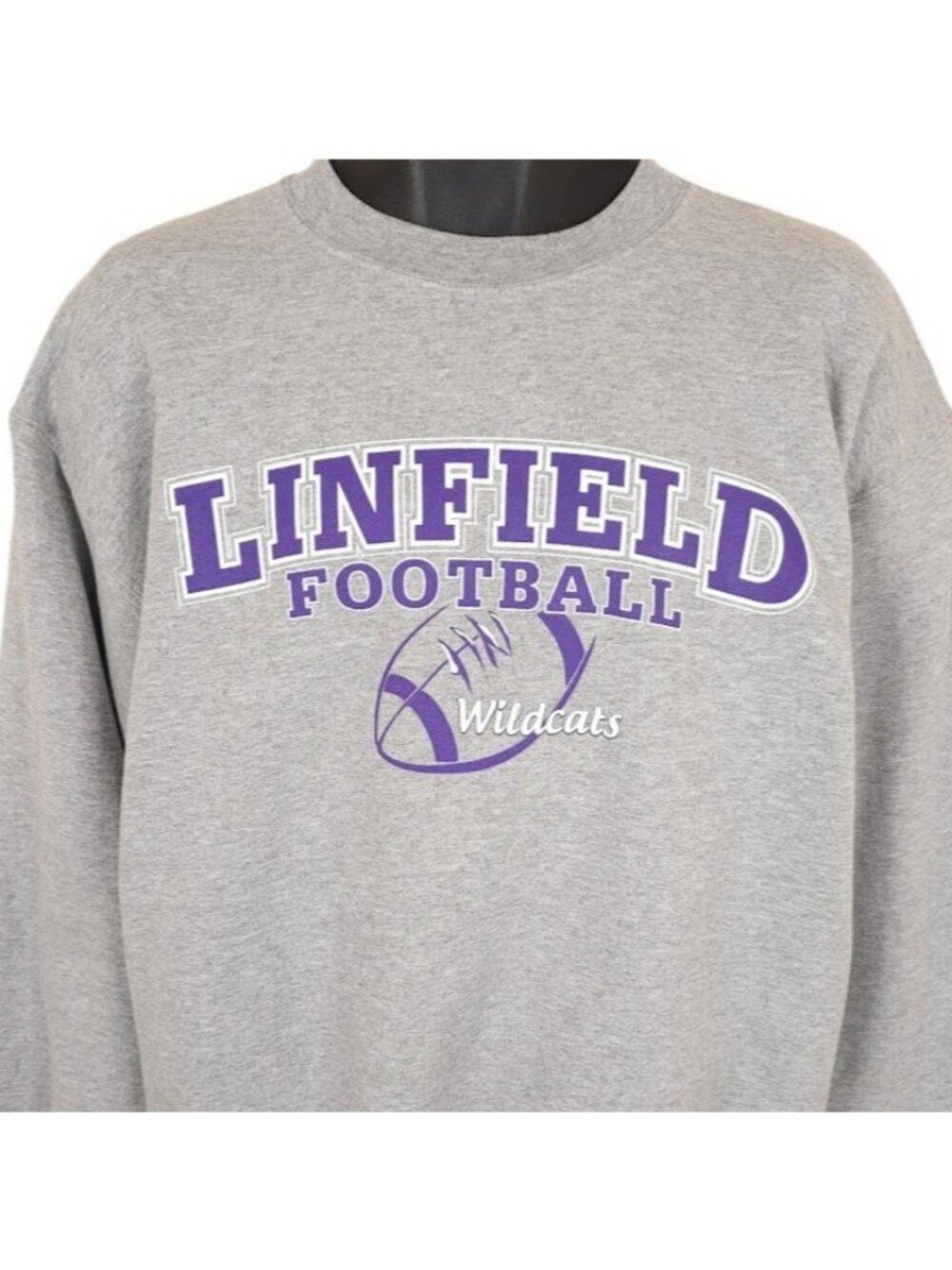 Linfield Wildcats Football Sweatshirt Mens Size Medium Gray NCAA University